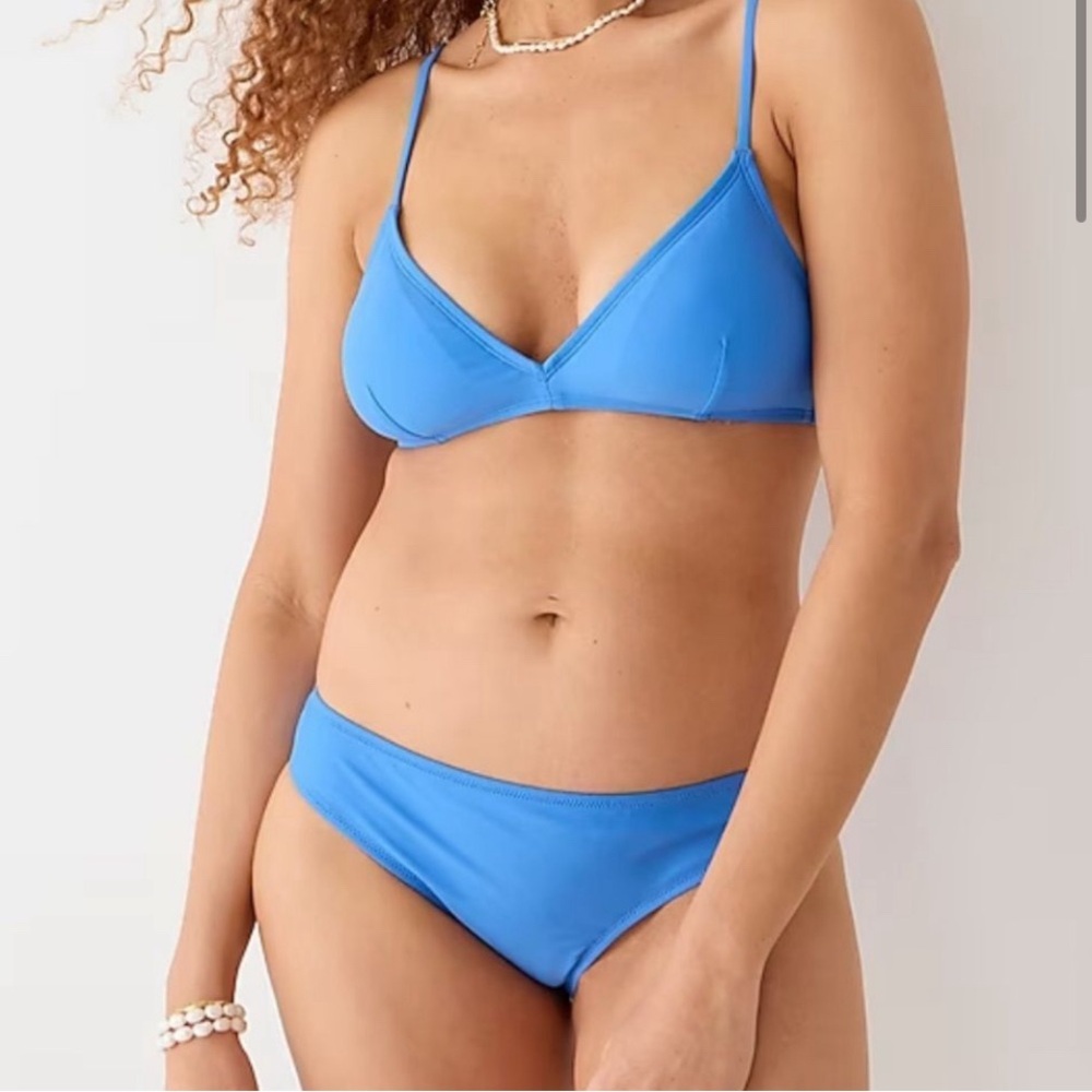 J.Crew French bikini top and bottom in sail blue, New, Size Small